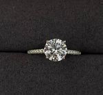 Load image into Gallery viewer, 2.00ct Round Moissanite Engagement Ring, 4 Prong Engagement Ring, Solitaire Round Brilliant Moissanite Ring, Moissanite Sterling Silver Ring