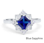 Load image into Gallery viewer, Art Deco Princess Engagement Ring, Princess Diamond, Square Antique Cluster Ring, Wedding Ring Princess Engagement Ring