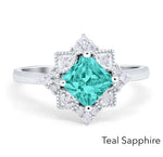 Load image into Gallery viewer, Art Deco Princess Engagement Ring, Princess Diamond, Square Antique Cluster Ring, Wedding Ring Princess Engagement Ring