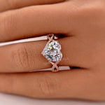 Load image into Gallery viewer, 3.00ct Heart Engagement Ring, Infinity Heart Rose Gold Ring, Heart Diamond Statement Ring, Large Heart Ring, Infinity Engagement Ring