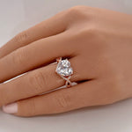 Load image into Gallery viewer, 3.00ct Heart Engagement Ring, Infinity Heart Rose Gold Ring, Heart Diamond Statement Ring, Large Heart Ring, Infinity Engagement Ring