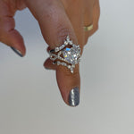 Load image into Gallery viewer, 3.00ct Heart Pink Moisanite Engagement Ring Set,