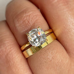 Load image into Gallery viewer, 3.00ct Cushion Cut Moissanite Engagement Ring, Cushion Cut Moissanite, Solitaire Ring, Sterling Silver with Vermeil