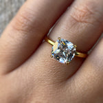 Load image into Gallery viewer, 3.00ct Cushion Cut Moissanite Engagement Ring, Cushion Cut Moissanite, Solitaire Ring, Sterling Silver with Vermeil