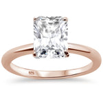 Load image into Gallery viewer, 2.50ct Radiant Cut Simulated Diamond Engagement Ring, Radiant Solitaire Ring, Sterling Silver, Gold, Rose Gold Vermeil
