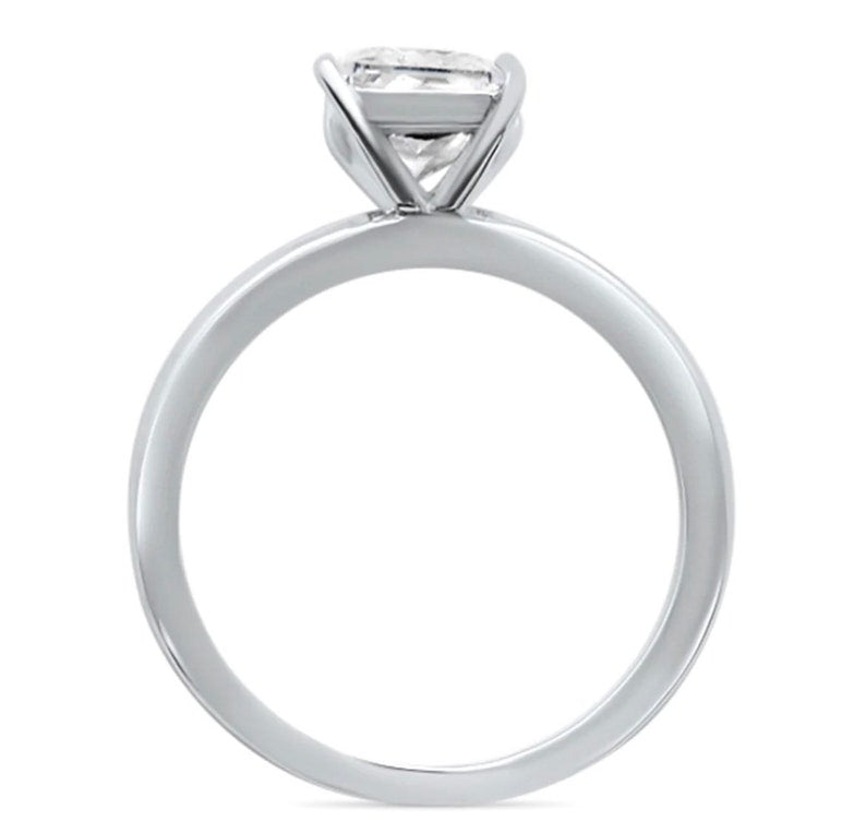 2.50ct Radiant Cut Moissanite Engagement Ring, Radiant Solitaire Ring, Moissanite, Sterling Silver, Gold, Rose Gold Vermeil