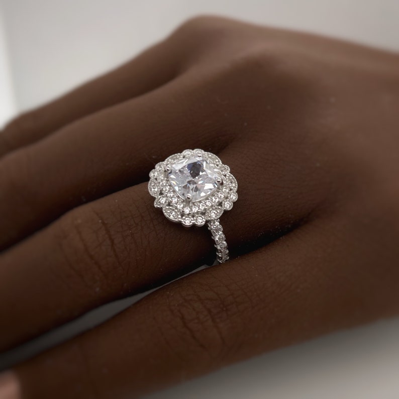 2.50ct Art Deco Cushion Cut Engagement Ring, Cushion Cut Diamond, Antique Ring, Wedding Ring, Art Deco Proposal Ring, Bridal Ring