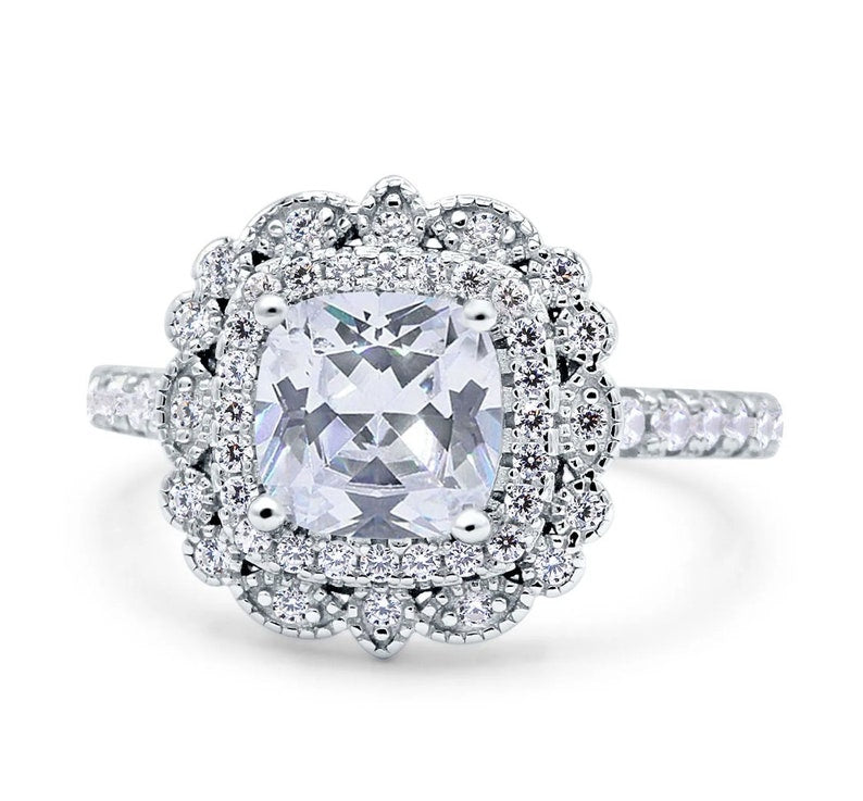 2.50ct Art Deco Cushion Cut Engagement Ring, Cushion Cut Diamond, Antique Ring, Wedding Ring, Art Deco Proposal Ring, Bridal Ring