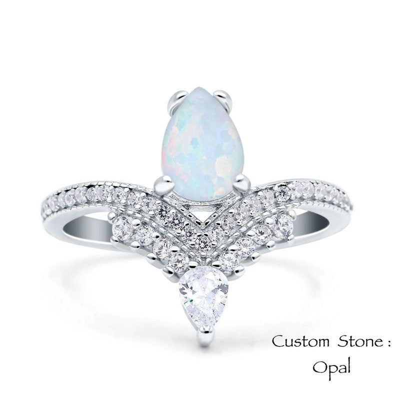 Art Deco Pear Engagement Ring, Pear Cluster, Wedding Ring ,Pear Diamond, Art Deco Engagement Ring, Accent Ring