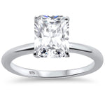 Load image into Gallery viewer, 2.50ct Radiant Cut Moissanite Engagement Ring, Radiant Solitaire Ring, Moissanite, Sterling Silver, Gold, Rose Gold Vermeil