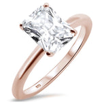 Load image into Gallery viewer, 2.50ct Radiant Cut Simulated Diamond Engagement Ring, Radiant Solitaire Ring, Sterling Silver, Gold, Rose Gold Vermeil