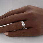 Load image into Gallery viewer, 1.00ct Horizontal Radiant Diamond Ring, Radiant Cut Horizontal Engagement Ring, Solitaire Radiant Ring, East West Diamond Ring