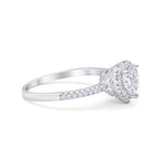 Load image into Gallery viewer, 1.00ct Heart Diamond Engagement Ring, Heart Diamond Halo Engagement Ring, Promise Ring, Sterling Silver with Gold and Rose Gold Vermeil