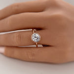 Load image into Gallery viewer, 2.00ct Bezel Engagement Ring, Round Bezel Simulate Diamond Engagement Ring, Sterling Silver, Proposal Ring, Bridal Ring, Bezel Set Ring