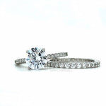Load image into Gallery viewer, 2.00ct Solitaire Engagement Ring Set, 4 Prong Engagement Ring Set, Minimalist Rings Set, Bridal Set, Proposal Set, Round Diamond Solitaire