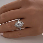 Load image into Gallery viewer, Marquise Art Deco Engagement Ring, Marquise Cluster Ring, Art Deco Proposal Ring, Wedding Ring, Promise Ring, Statement Ring