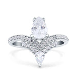 Load image into Gallery viewer, Art Deco Pear Engagement Ring, Pear Cluster, Wedding Ring ,Pear Diamond, Art Deco Engagement Ring, Accent Ring