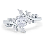Load image into Gallery viewer, 1.00ct Oval Moissanite Leaf Ring, Art Deco Ring, Leaf, Oval Moissanite Engagement Ring, Engagement Ring, Marquise Leaf Engagement Ring