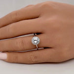 Load image into Gallery viewer, 2.00ct Rose Gold Bezel Engagement Ring, Round Bezel Simulated Diamond Ring, Proposal Ring, Bridal Ring, Minimalist Engagement Ring,