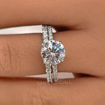 Load image into Gallery viewer, 2.00ct Solitaire Engagement Ring Set, 4 Prong Engagement Ring Set, Minimalist Rings Set, Bridal Set, Proposal Set, Round Diamond Solitaire