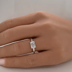 Load image into Gallery viewer, 1.00ct Horizontal Radiant Diamond Ring, Radiant Cut Horizontal Engagement Ring, Solitaire Radiant Ring, East West Diamond Ring