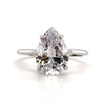 Load image into Gallery viewer, 3.00ct Pear Moissanite Engagement Ring, Teardrop Solitaire Ring, Moissanite Bridal Ring, Proposal Ring, Pear Moissanite Ring