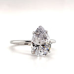 Load image into Gallery viewer, 3.00ct Pear Moissanite Engagement Ring, Teardrop Solitaire Ring, Moissanite Bridal Ring, Proposal Ring, Pear Moissanite Ring