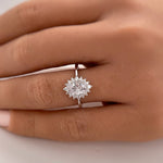Load image into Gallery viewer, 1.00ct Oval Moissanite Ring, Dainty Art Deco Ring, Minimalist Dainty Flower Ring, Art Deco, Oval Moissanite Engagement Ring, Bridal Ring