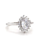 Load image into Gallery viewer, 1.00ct Oval Moissanite Ring, Dainty Art Deco Ring, Minimalist Dainty Flower Ring, Art Deco, Oval Moissanite Engagement Ring, Bridal Ring