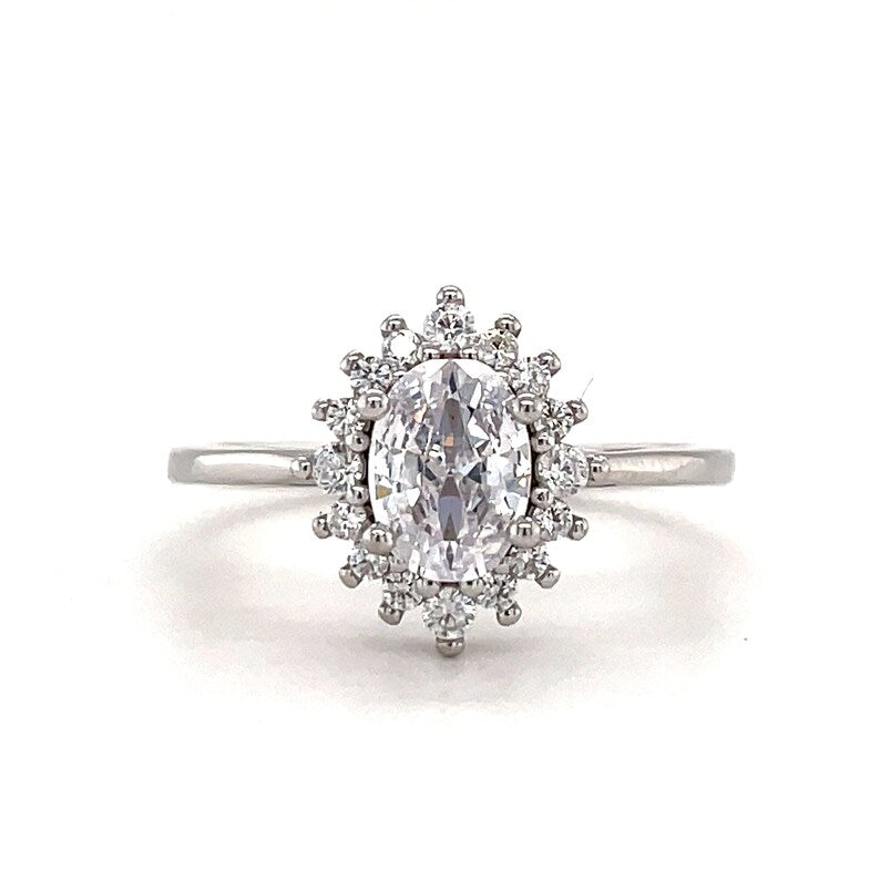 1.00ct Oval Moissanite Ring, Dainty Art Deco Ring, Minimalist Dainty Flower Ring, Art Deco, Oval Moissanite Engagement Ring, Bridal Ring