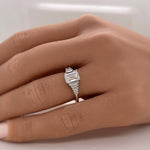 Load image into Gallery viewer, Art Deco Moissanite Engagement Ring, 1.00ct Emerald Cut, Art Deco Ring, Art Deco Emerald Cut Moissanite Engagement Ring, Bridal Ring