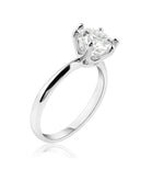 Load image into Gallery viewer, 2.00ct Round Moissanite Solitaire Ring, 6 Prong Moissanite Engagement Ring, Bridal Ring, Proposal Ring, Sterling Silver with Vermeil