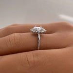 Load image into Gallery viewer, 1.00ct Oval Moissanite Ring, Dainty Art Deco Ring, Minimalist Dainty Flower Ring, Art Deco, Oval Moissanite Engagement Ring, Bridal Ring