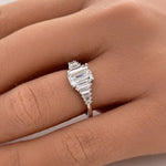 Load image into Gallery viewer, Art Deco Moissanite Engagement Ring, 1.00ct Emerald Cut, Art Deco Ring, Art Deco Emerald Cut Moissanite Engagement Ring, Bridal Ring