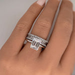 Load image into Gallery viewer, 2.50ct Emerald Cut Moissanite Engagement Ring, Emerald Cut Solitaire Ring, Moissanite, Sterling Silver, Gold, Rose Gold Vermeil