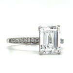 Load image into Gallery viewer, 2.50ct Emerald Cut Moissanite Engagement Ring, Emerald Cut Solitaire Ring, Moissanite, Sterling Silver, Gold, Rose Gold Vermeil