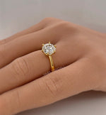 Load image into Gallery viewer, 2.00ct Round Moissanite Solitaire Ring, 6 Prong Moissanite Engagement Ring, Bridal Ring, Proposal Ring, Sterling Silver with Vermeil