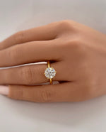Load image into Gallery viewer, 2.00ct Round Moissanite Solitaire Ring, 6 Prong Moissanite Engagement Ring, Bridal Ring, Proposal Ring, Sterling Silver with Vermeil