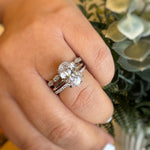 Load image into Gallery viewer, 3.00ct Oval Diamond Engagement Ring, Elongated Oval Ring, 12x8 Oval Bridal Ring , Oval Solitaire, Simulate Diamond, Sterling Silver