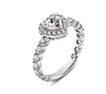 Load image into Gallery viewer, 1.00ct Heart Moissanite Engagement Ring, Heart Solitaire Ring, Genuine Moissanite GRA Certified, Sterling Silver with Vermeil