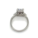 Load image into Gallery viewer, 4.00ct Elongated Cushion Cut Moissanite Engagement Ring, Double Prong Side Accents, Long Cushion Cut Moissanite Sterling Silver with Vermeil
