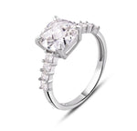 Load image into Gallery viewer, 2.00ct Cushion Cut Moissanite Engagement Ring, Old European Cut Rose Cut Moissanite, Genuine Cushion Moissanite Bridal Ring, Sterling Silver