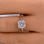 Load image into Gallery viewer, 2.00ct Asscher Cut Moissanite Solitaire Ring, Asscher Moissanite, Engagement Ring, Proposal Ring, Bridal Ring, Asscher Ring, 14k