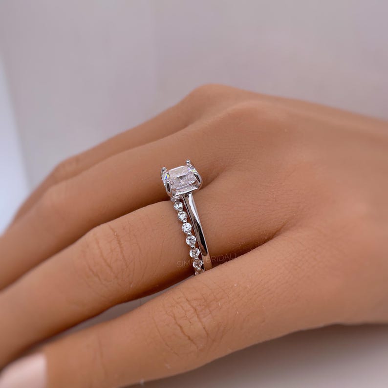 2.00ct Asscher Cut Moissanite Solitaire Ring, Asscher Moissanite, Engagement Ring, Proposal Ring, Bridal Ring, Asscher Ring, 14k