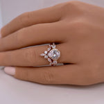 Load image into Gallery viewer, Teardrop Art Deco Engagement Ring Set, Diamond Bridal Set, Art Deco Fitted Ring Set, Sterling Silver, Bridal Ring Set Simulate Diamonds