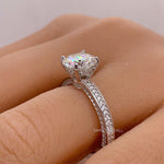 Load image into Gallery viewer, 2.00ct Round Moissanite Engagement Ring, 4 Prong Genuine Moissanite, Hidden Halo, Bridal Ring, Proposal Ring, Sterling Silver with Vermeil