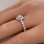 Load image into Gallery viewer, 1.00ct Heart Moissanite Engagement Ring, Heart Solitaire Ring, Genuine Moissanite GRA Certified, Sterling Silver with Vermeil