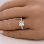 Load image into Gallery viewer, 2.00ct Cushion Cut Moissanite Engagement Ring, Old European Cut Rose Cut Moissanite, Genuine Cushion Moissanite Bridal Ring, Sterling Silver