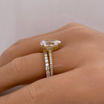 Load image into Gallery viewer, 3.00ct Pear Diamond Engagement Ring, Hidden Halo Claw Prong Teardrop Solitaire, Bridal Ring, Proposal Ring, Simulated Diamond