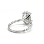 Load image into Gallery viewer, 3.00ct Oval Moissanite Engagement Ring, Hidden Halo, Oval Moissanite Ring, Bridal Ring, Sterling Silver with Vermeil or 14k Gold 12x8 Oval